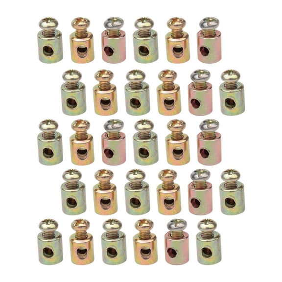 funtasica 30 Pieces Cable Nipples Throttle Cable Stops Metal Repair Parts Universal Lock Clamps for Tractor Motorized Bike Go Kart