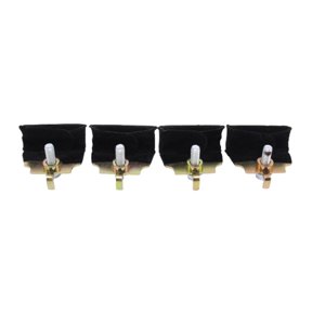 funtasica 4 Pieces Window Cushion Pads Kit Noise Reducing Rattle Absorber Metal Mounting Bracket Easy Installation Suitable for Driver Passenger Side Automotive Replacement