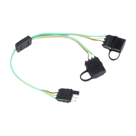 funtasica 4-way Flat Y-splitter Plug 4 Pin Connector Plug and Play Connection Extension Harness Wiring Plug for Utility Boat Truck