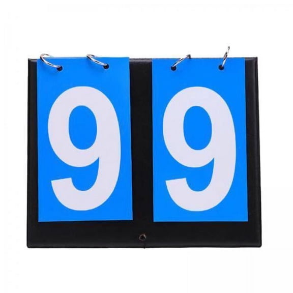 funtasica 4x2 Digit Score Keeper Flips up Tabletop Scoreboard for Basketball Ball Blue