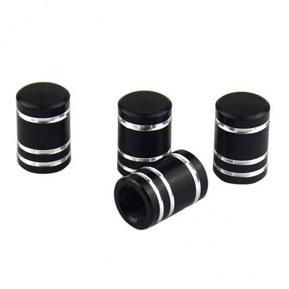 funtasica 4x4pcs Aluminum Wheel Valves Tyre Stem Air Caps Cover Auto Motorcycle Black 4 Pcs