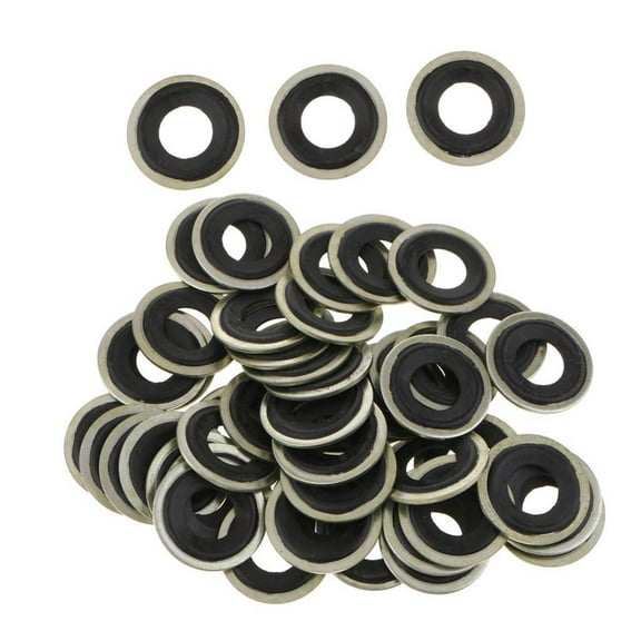 funtasica 50PCS M14 Metal Rubber Oil Washers/Drain Plug Gaskets Compatible With GM