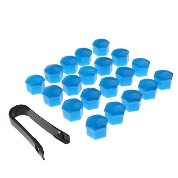 funtasica 5x20 Pieces Car Truck Wheel Tyre Center Hub Screw 19mm Protective Cap Blue