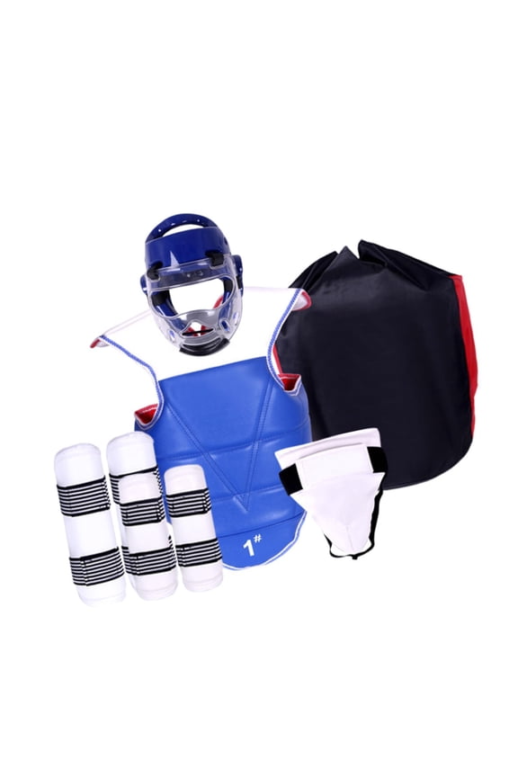 6 Pieces Karate Sparring Gear Boxing Equipment Adjustable Full Protection Taekwondo Protective Gear for Sanda Martial Art MMA L