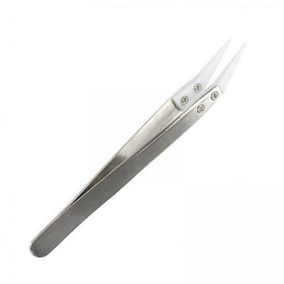funtasica 6xCeramic Tweezer Anti-Static 4.92inch for Soldering Tool Pinching Coils Small Bend Type 6 Pcs
