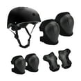 thumbnail image 1 of funtasica 7 Pieces Kids Helmet Protection Gear Set Hand Elbow Knee Pads Teens Children Skateboard Helmet for Bike Riding Sports Black, 1 of 8