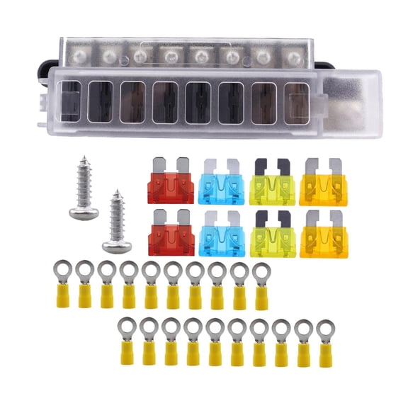 funtasica 8 Way Fuse Box Fuse Box Holder 100A Accessories Professional Fuse Block 1 in 8 Out for Automobile Truck Yacht Automotive