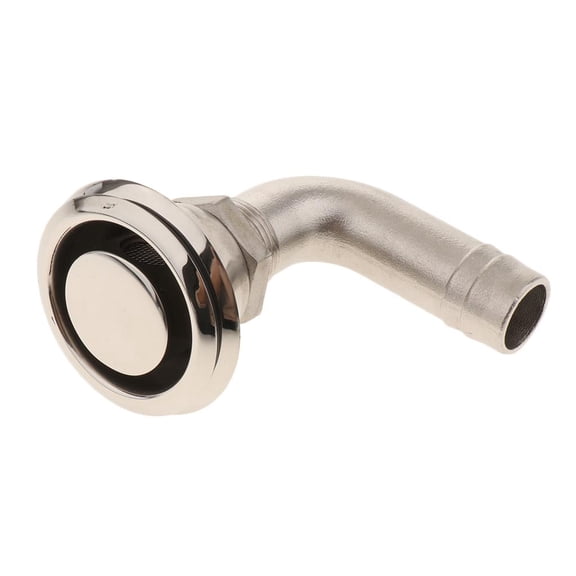 funtasica 90 Deg Floor Deck Drain Scupper Strainer 316 Stainless Steel Boat - Water Outlet Diameter 15 mm