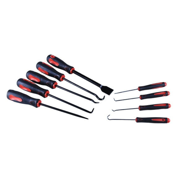 funtasica 9Pcs Universal Auto O Seal Pick Hooks Kit Multifunctional for Motorcycle Ergonomic Handle Professional with Flat Trowel