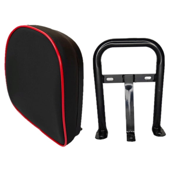 funtasica ATVS Backrest with Mounting Bracket Accessories Portable PU Leather High Performance Lightweight Iron Frame Sturdy Black Red