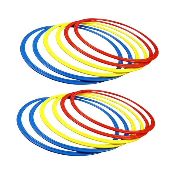 funtasica Agility Training Rings Home Gym Physical Training Speed Agility Training Rings Multifunction Portable Sturdy for Kids Tennis , 40cm 12 Pieces