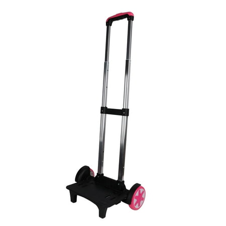 funtasica Backpack Trolley Luggage Cart Foldable Portable Compact Black Trolley Cart Wheeled Cart for Backpack Boxes Schoolbag Children , Women