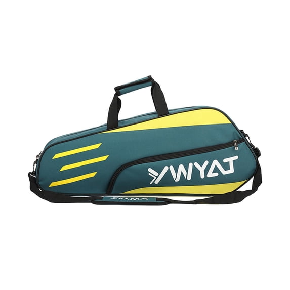 funtasica Badminton Racquet Bag Tennis Bag Outdoor Sports Gym Bag Large Capacity Racket Carry Bag Tennis Tote for Badminton Enthusiasts Green Yellow
