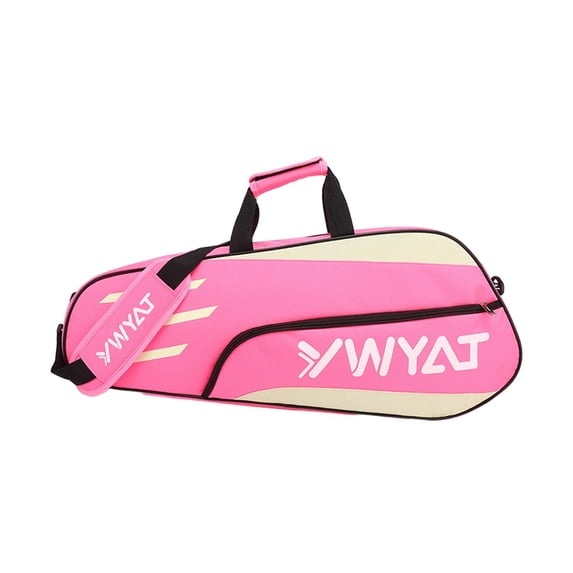 funtasica Badminton Racquet Bag Tennis Bag Outdoor Sports Gym Bag Large Capacity Racket Carry Bag Tennis Tote for Badminton Enthusiasts Pink White