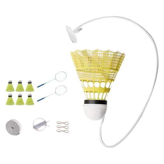 funtasica Badminton Solo Trainer with Badminton Equipment, Badminton Training Device for Self-training for Games, Sports, Children, Adults, Outdoors double Racket
