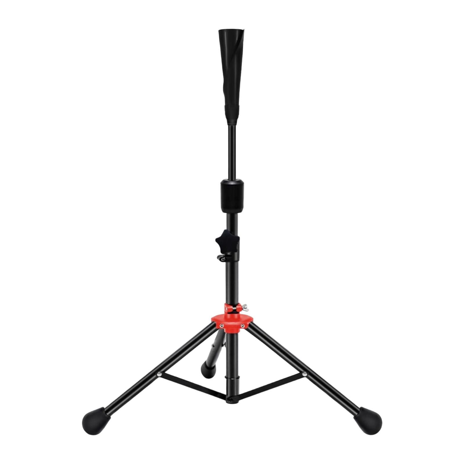 funtasica Baseball Batting Tee Adjustable Tripod Stand Equipment Heavy Duty Sturdy Portable Softball Hitter Iron Silicone Material Suitable for Adults Young Tee Red