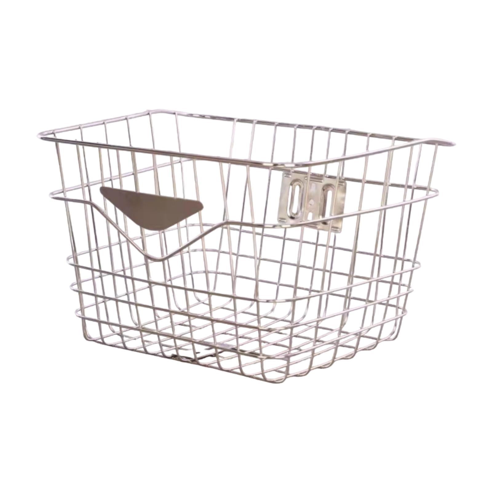 funtasica Bike Basket Front Handlebar Basket Stainless Steel Carry Pets Sturdy Sundries Carrying Storage Container for Bicycling Hiking A