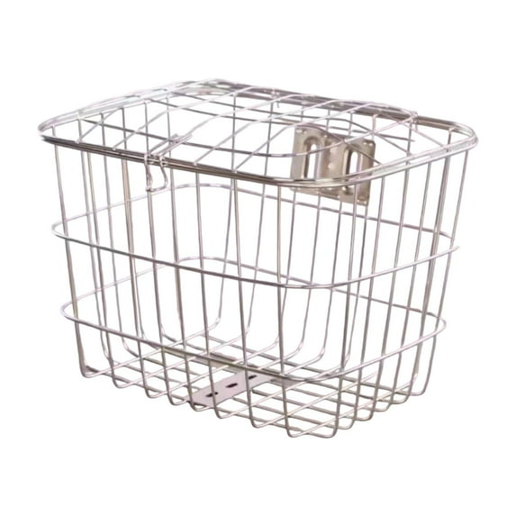 funtasica Bike Basket Front Handlebar Basket Stainless Steel Carry Pets Sturdy Sundries Carrying Storage Container for Bicycling Hiking B