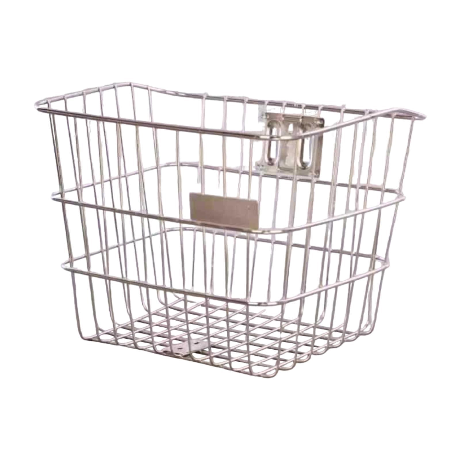 funtasica Bike Basket Front Handlebar Basket Stainless Steel Carry Pets Sturdy Sundries Carrying Storage Container for Bicycling Hiking C