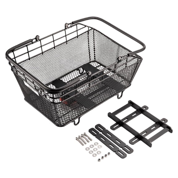 funtasica Bike Basket Quick Release Bicycle Rear Mount Large Capacity Universal Cargo Carrier with Carry Handle Rust Resistant Construction Suitable for Commuti Metal