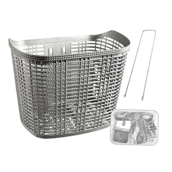 funtasica Bike Basket Bike Storage Basket with Strut Rainproof Front Frame Bike Basket Bike Hanging Basket for Mountain Bikes Shopping , Gray and Long strut