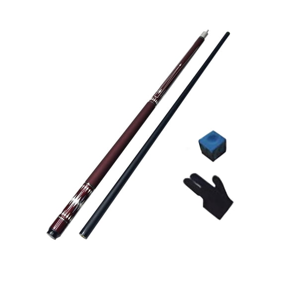 funtasica Billiard Pool Cue Stick Billiard Cue Beginners 2 Section 13mm Tip Equipment Snooker Cue with Pool Cue Chalks for Practice Cue Red