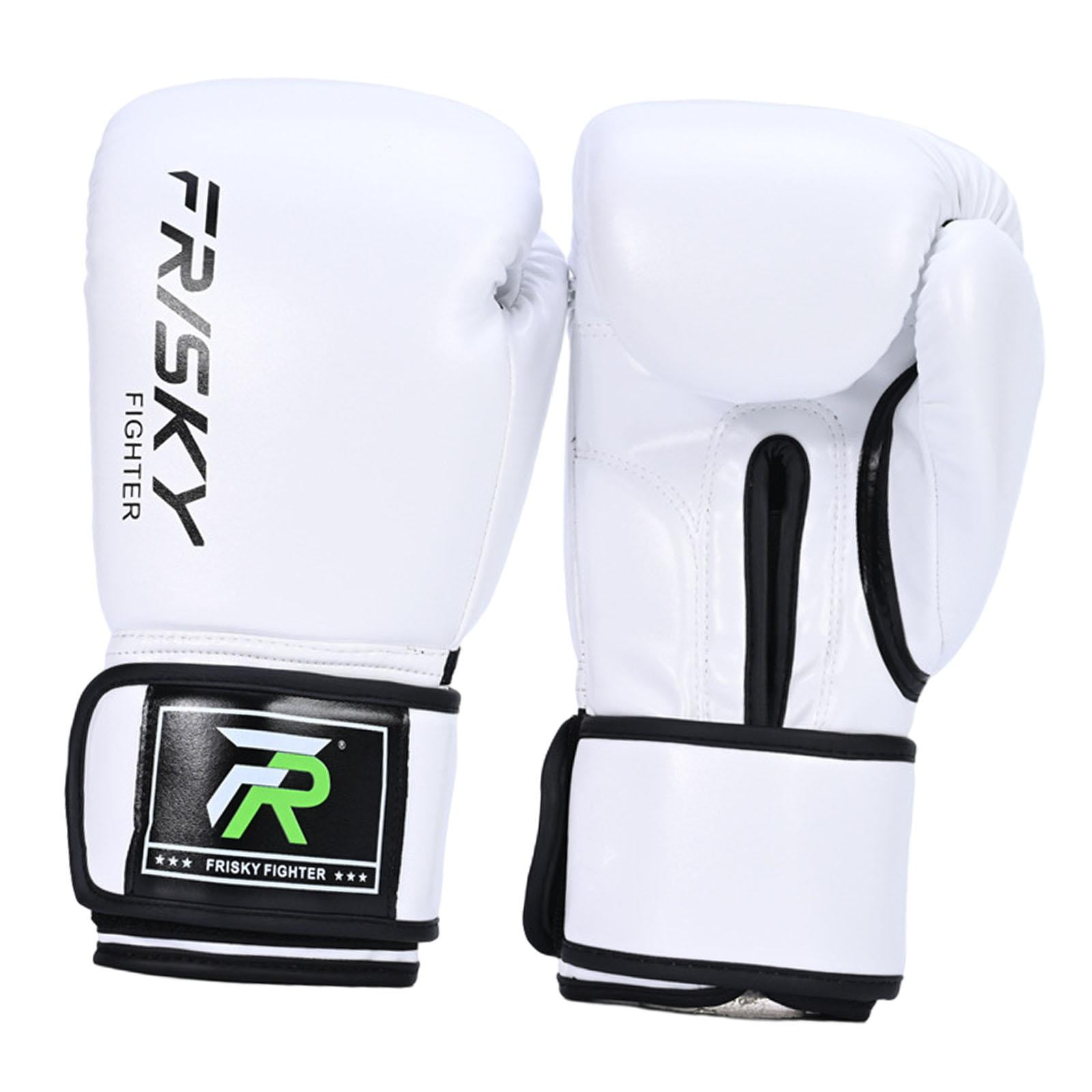funtasica Boxing Gloves Boxing Equipment Kickboxing Gloves Punching Gloves Sparring Gloves for Sparring Karate Sanda, Workout Taekwondo white 10OZ
