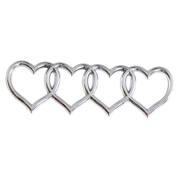 funtasica Car Exterior Sticker Badge, Car Heart Stickers Decal, Heart Badge Stickers, Auto Accessories, Car Rear Trunk Tail Label Badge Silver