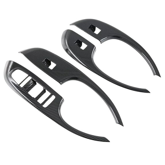 funtasica Car Window Lift Switch Cover Carbon Fiber Door Armrest Window Lift Button Panel Frame Cover Premium Window Switch Panel Decor