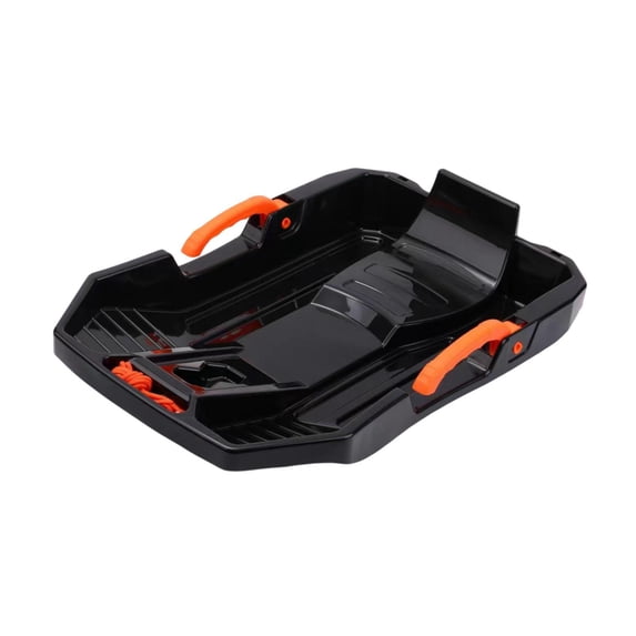 funtasica Children Downhill Toboggan Snow Sled with Brake Grass Sled Portable Length 62cm Versatile Dunes Sand Sled with Two Meter Rope Black