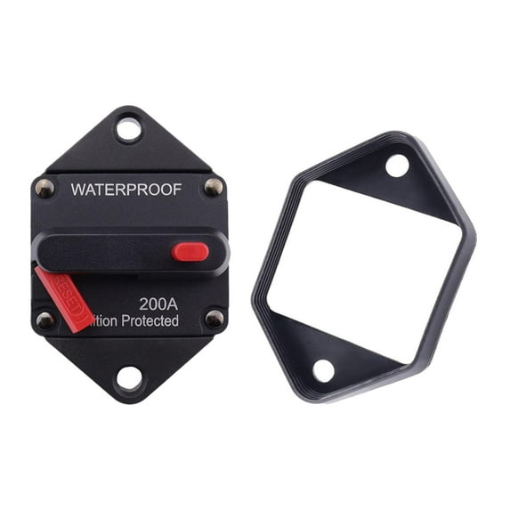 funtasica Circuit Breaker Waterproof Maximum Voltage 48V Professional Universal with Manual Reset for RV, Marine, Car Audio, Trolling 200A