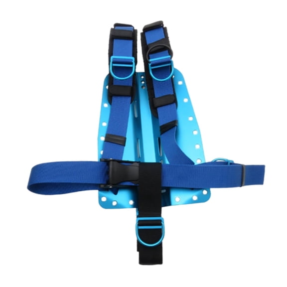 funtasica Diving BCD Backplate Crafted From Lightweight Aluminum Alloy with PP Webbing Complete Harness System Offers Buoyancy Compensator Device Replacement An Blue