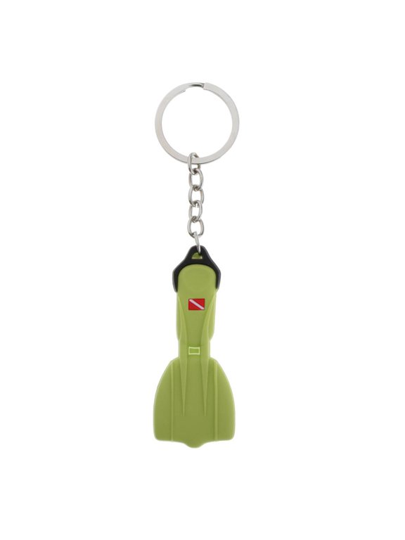 Diving Fin Key Chain Diver Car Motorbike Keyring Charm Dive Bag Zipper Tag Gift - Green, 7.5cm