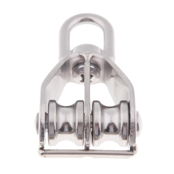 funtasica Double Pulley Block Stainless Steel and kayak Swivel Lifting Pulley Hanging Wire Towing Wheels -Heavy Duty , M15