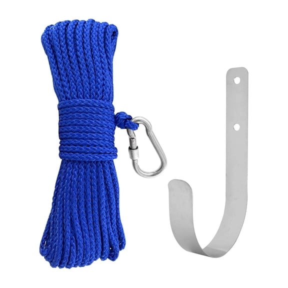 funtasica Fishing Nylon Rope Set with Spring Hook Multipurpose for Fishing , Blue