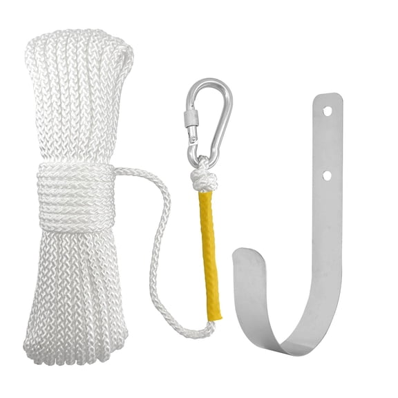 funtasica Fishing Nylon Rope Set with Spring Hook Multipurpose for Fishing , White