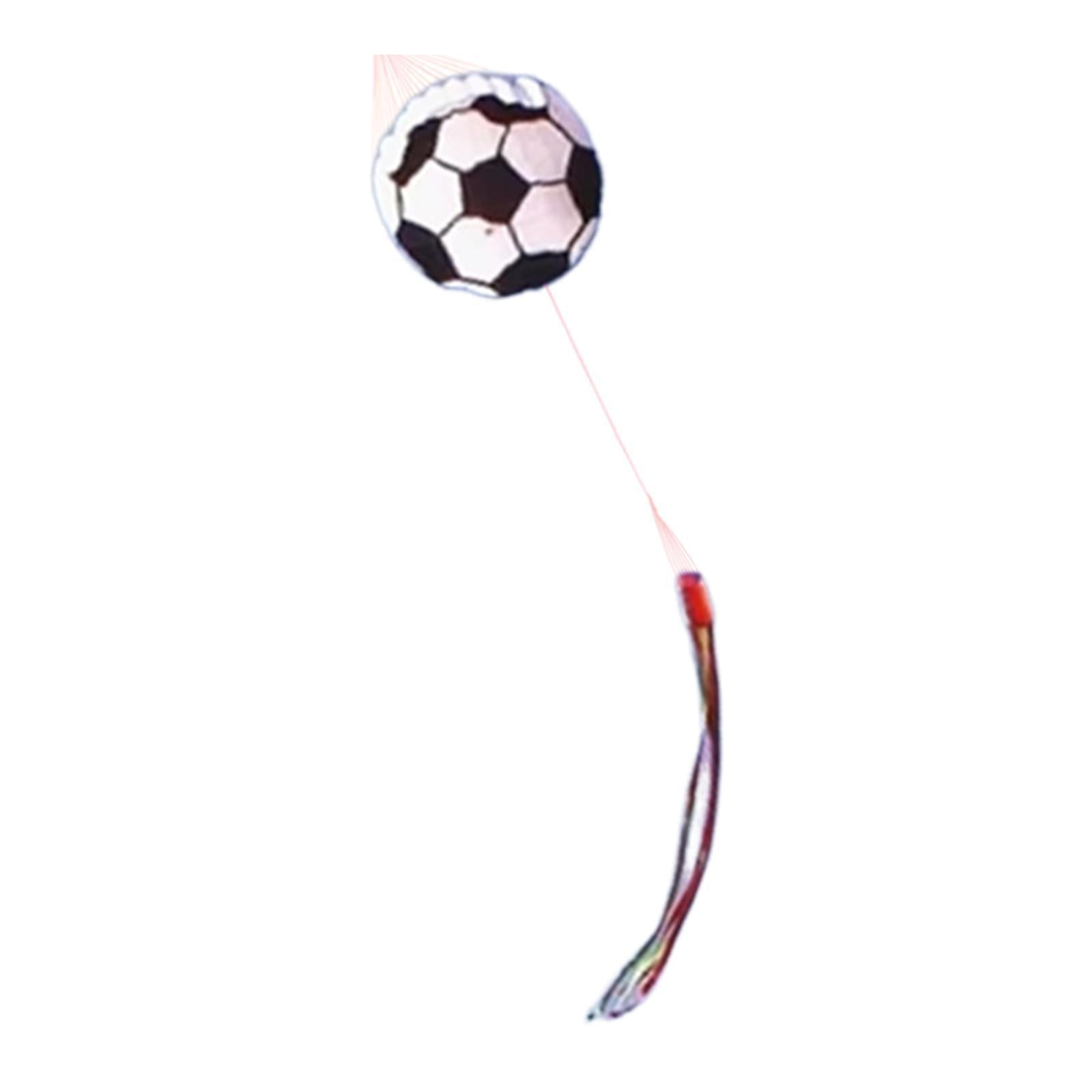 funtasica Football Ball Kite Large Size Easy Control with 100 M Line Leisure Sports Flying Toy for Park Trips Backyard Garden Beginners White