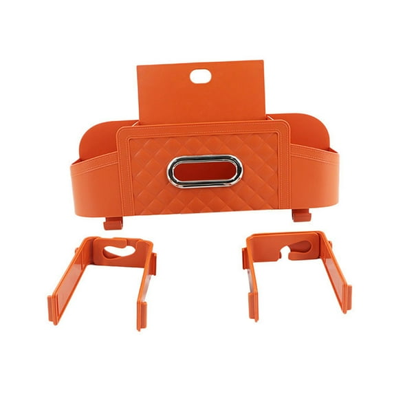 funtasica Generic Car Backseat Organizer Seat Back Hanging Storage Box Easy Installation Multifunctional with Phone Mount Orange