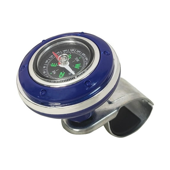funtasica Generic Car Steering Wheel Turning Knob with Compass Universal Anti Slip Automotive Steering Wheel Assist Ball for Truck Blue