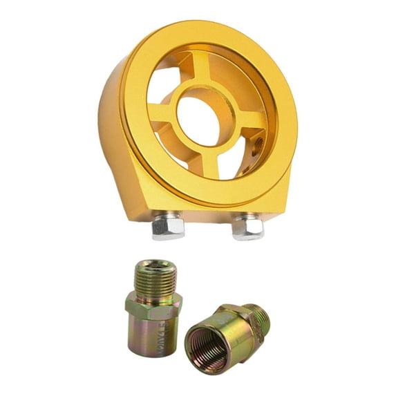 funtasica Generic Oil Pressure Adapter, Replacement Sturdy Wear Resistant Practical Sandwich Plate Adapter for Engines Cars Repair Golden