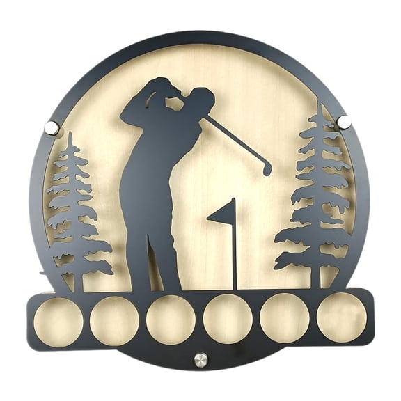 funtasica Golf Playing Metal Silhouette Ball Display Rack Storage Rack Simple Craft Creative Iron Artwork Golf Ball Holder Wall Mounted