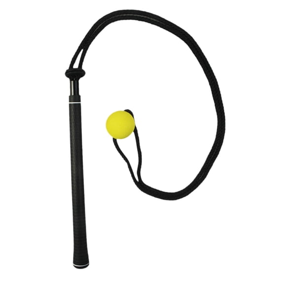 funtasica Golf Swing Practice Rope Elastic Rope Training Aid Alignment Posture Correction Comfortable Grip Portable Physical Training Device Suitable for Club Players Home Black Yellow B