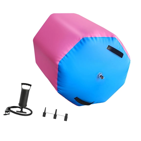 funtasica Gymnastics Barrel Air Roller Gymnastics Roll Tumbling Inflatable Training Device Made of Waterproof PVC with Pump for Floor Gymnastics And at Home 0.5x0.7m