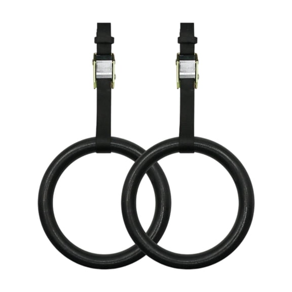 funtasica Gymnastics Rings for Adults with Adjustable Straps. Multi-purpose Pull-up Exercise Rings for Office, Hotel, Kids, Men And Women. Black