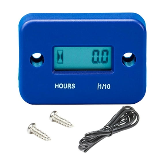 funtasica Inductive Hour Meter Water Resistant Digital Portable Multifuntional Motorcycle Hour Meter for Generator Motorcycle ATVS Blue