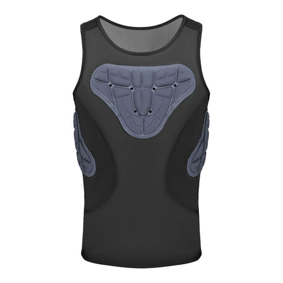 funtasica Men Padded Chest Rib Protector Vest Chest Protection Gear Equipment Sports Training Tank Top for Skateboarding Softball Rugby L