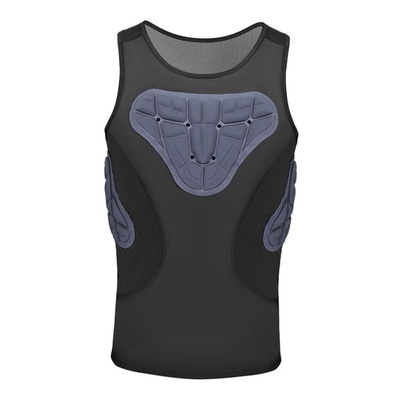 funtasica Men Padded Chest Rib Protector Vest Chest Protection Gear Equipment Sports Training Tank Top for Skateboarding Softball Rugby S