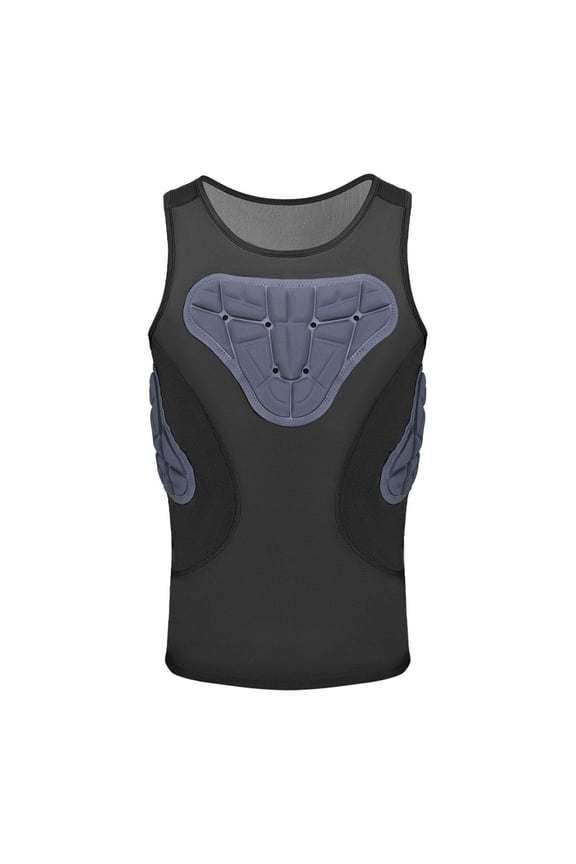 Men Padded Chest Rib Protector Vest Chest Protection Gear Equipment Sports Training Tank Top for Skateboarding Softball Rugby XL