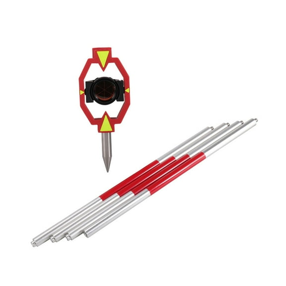 funtasica Mini Surveying for Field Construction Jobs Outdoor Heavy Duty Building Land Surveying Tool for Total Station 4Pcs Poles Negative 30mm