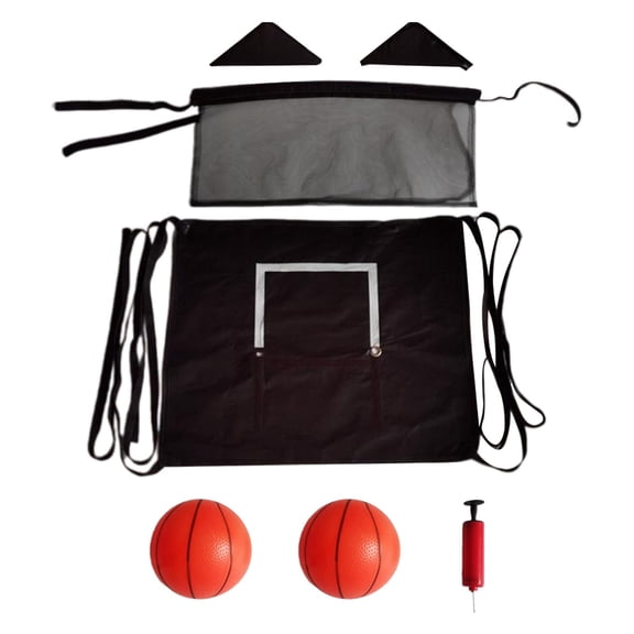 funtasica Mini Trampoline, Basketball Hoop, Trampoline Attachment, Sports Toy with Mini Basketballs, Basketball Training, Outdoor Goal Game 2 Balls